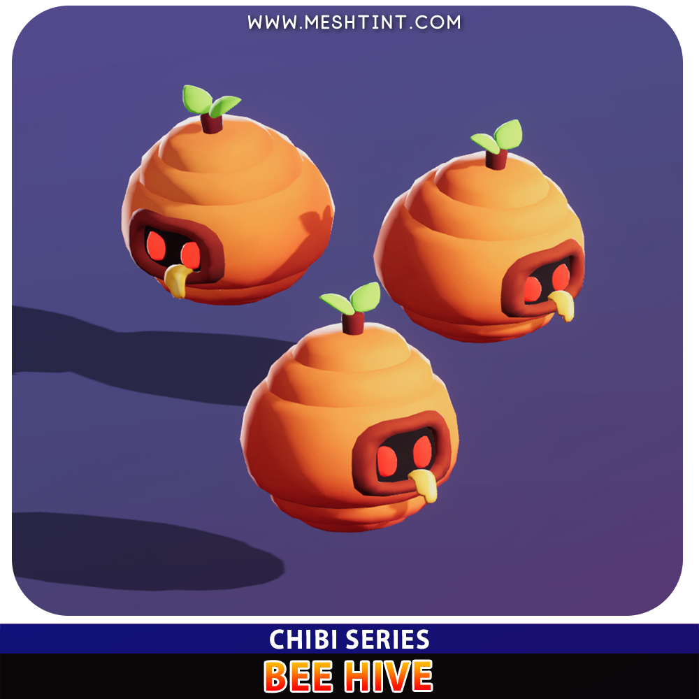 Bee Hive Chibi Meshtint 3d model unity low poly game fantasy creature monster evolution Pokemon 