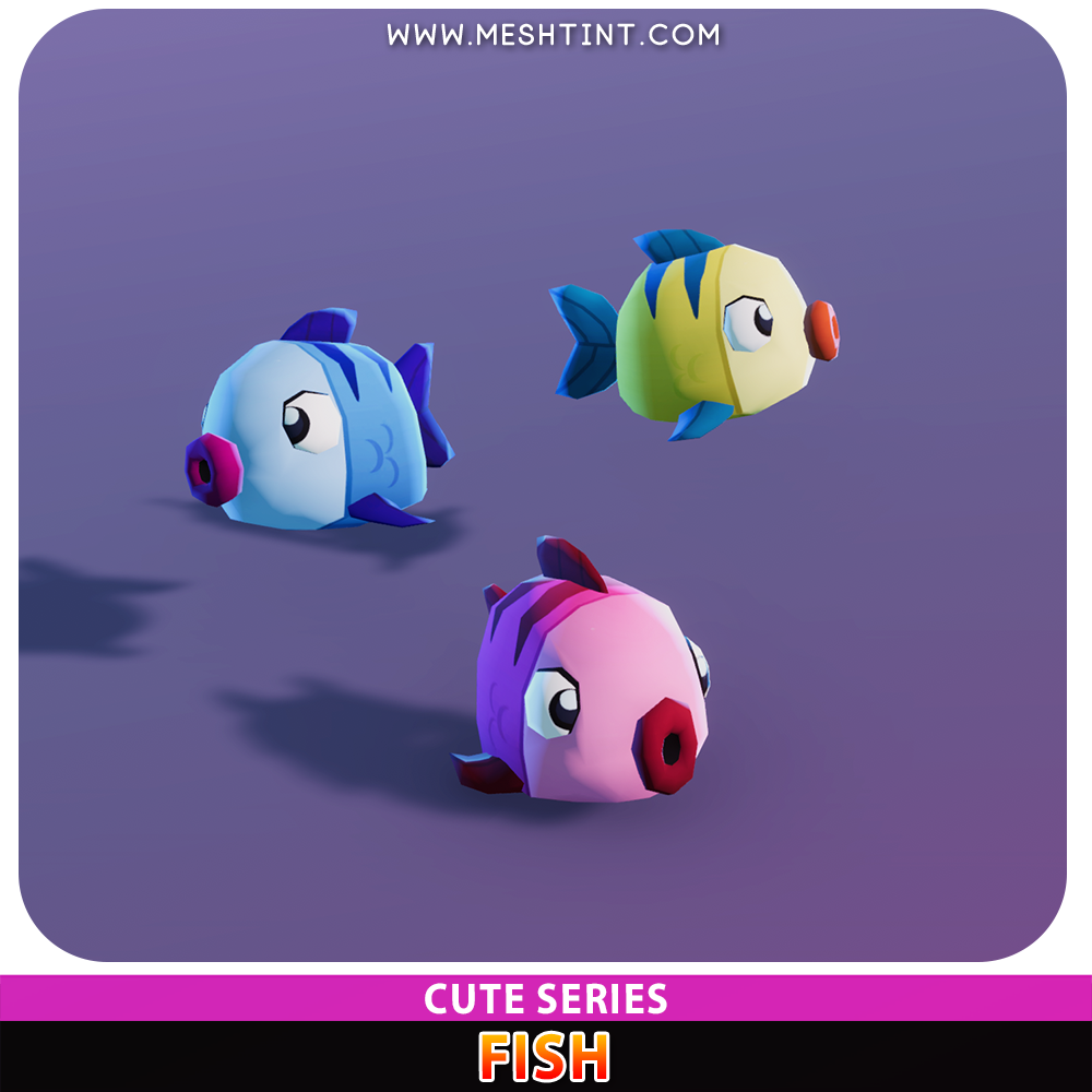 Fish Cute Meshtint 3d model modular character unity low poly game fantasy animal sea water ocean