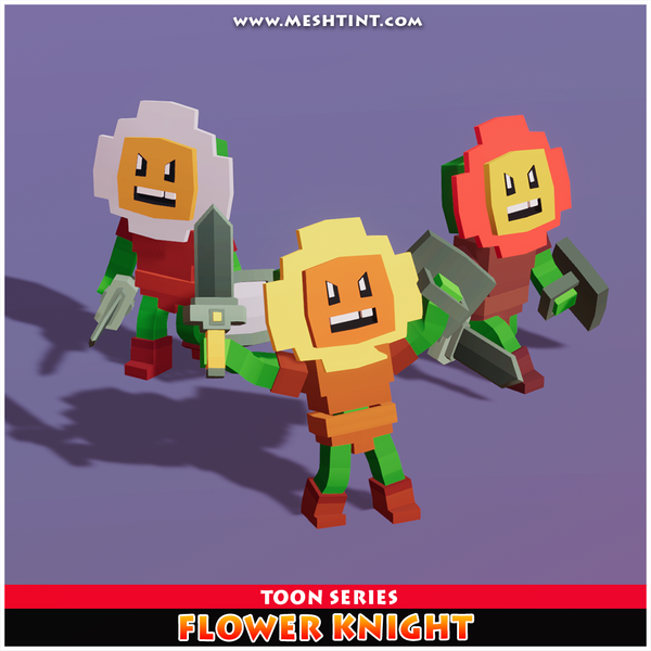 Flower Knight Toon Meshtint 3d model unity low poly game fantasy creature monster evolution Pokemon 
