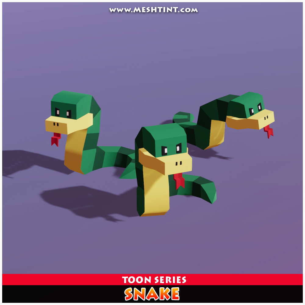 Meshtint Studio - Snake Toon Series | FREE 3D Model | Tutorial | Learn Unity  | Art Outsource