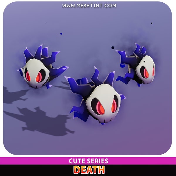 Death Cute Meshtint 3d model unity low poly game fantasy ghost monster evolution Pokemon nfts nft