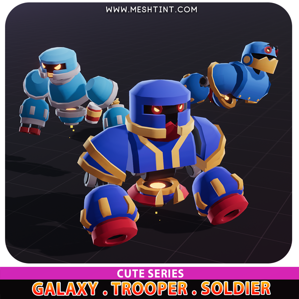 Galaxy Trooper Soldier Robot Evolution Cute Meshtint 3d model unity low poly game sci fi science 