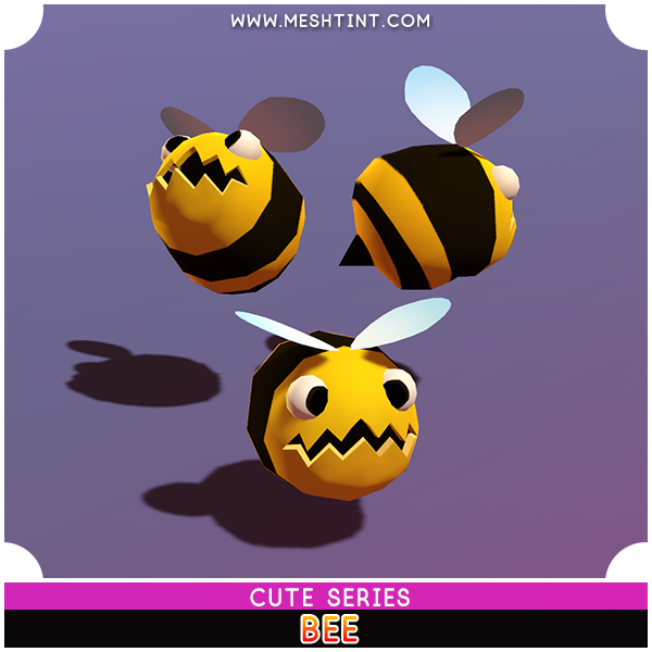 Bee Cute Series Mesh Tint Shop3DSA Unity3D Game Low Poly Download 3D Model